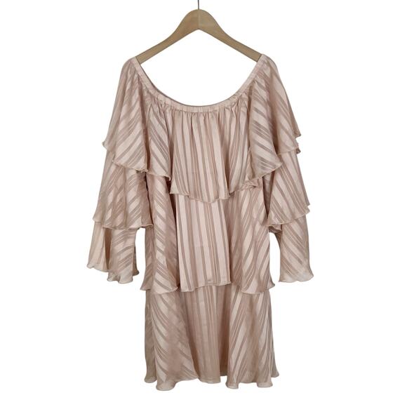 Show Me Your Mumu Chicka Chicka Mini Dress in Flutter Stripe Blush Size Small - Picture 2 of 7